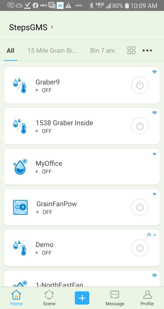 Screen shot from app